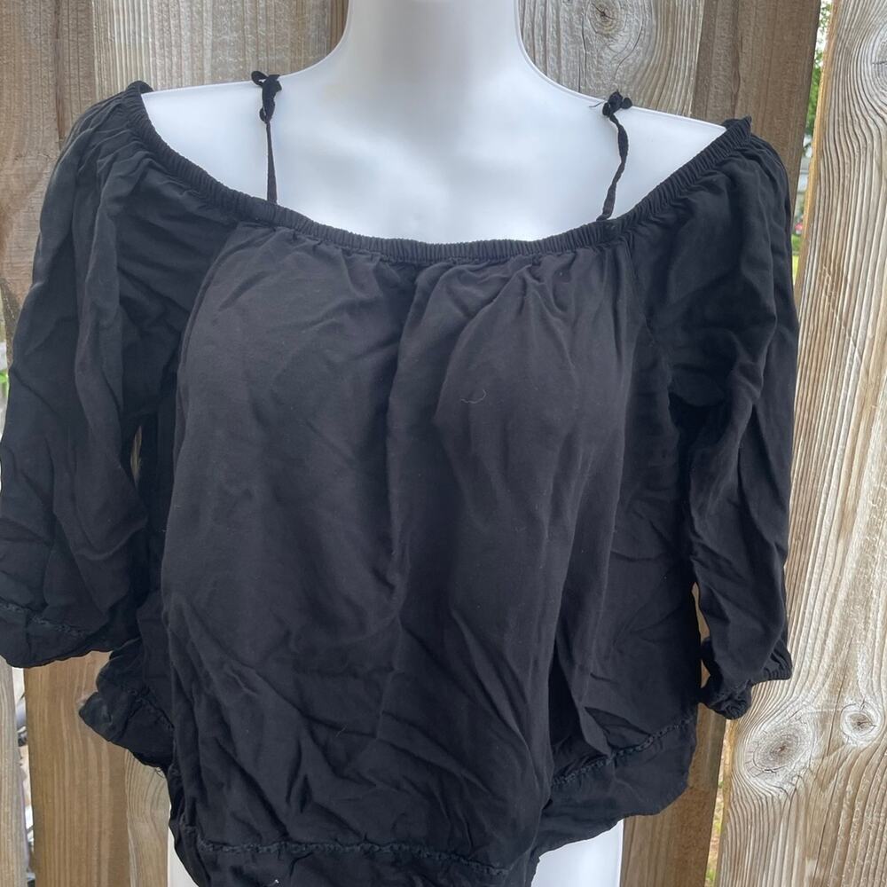 Black, Boho, Old Navy Top, Medium